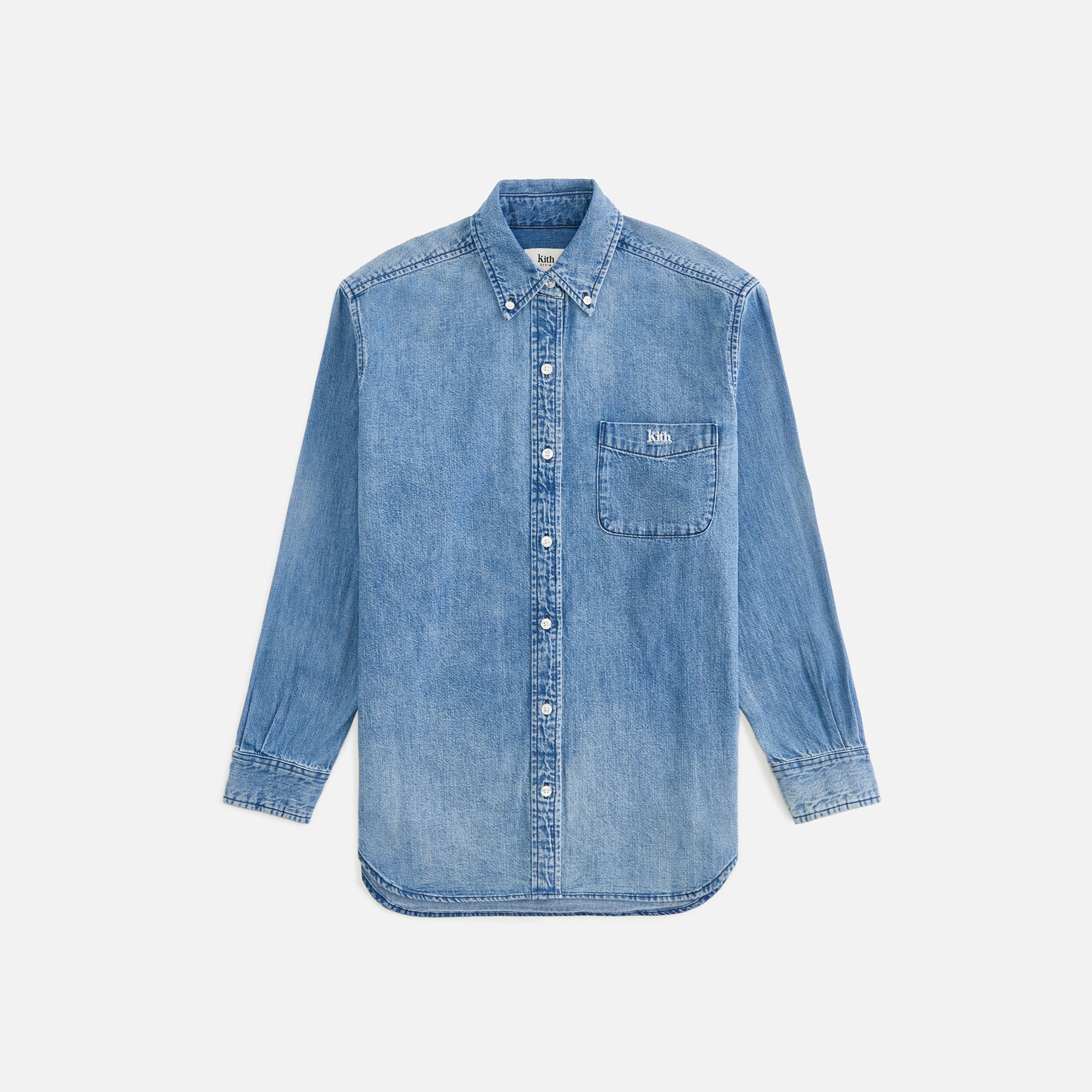 Kith Women Ora II Denim Shirt - Harper Mid Wash