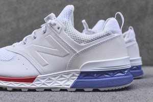 new balance 574 white with red