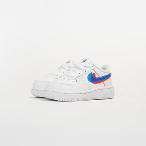 white & blue air force 1 lv8 3 trainers youth