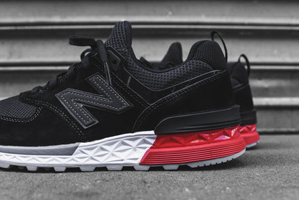 new balance 574 black and red