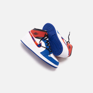 red and blue jordan 1 grade school