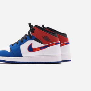 red and blue jordan 1