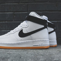 nike air force 1 high white black gum bottom