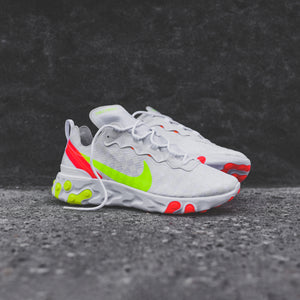 white and red nike react element 55