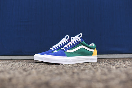 blue green red and yellow vans