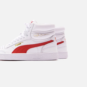 puma white red