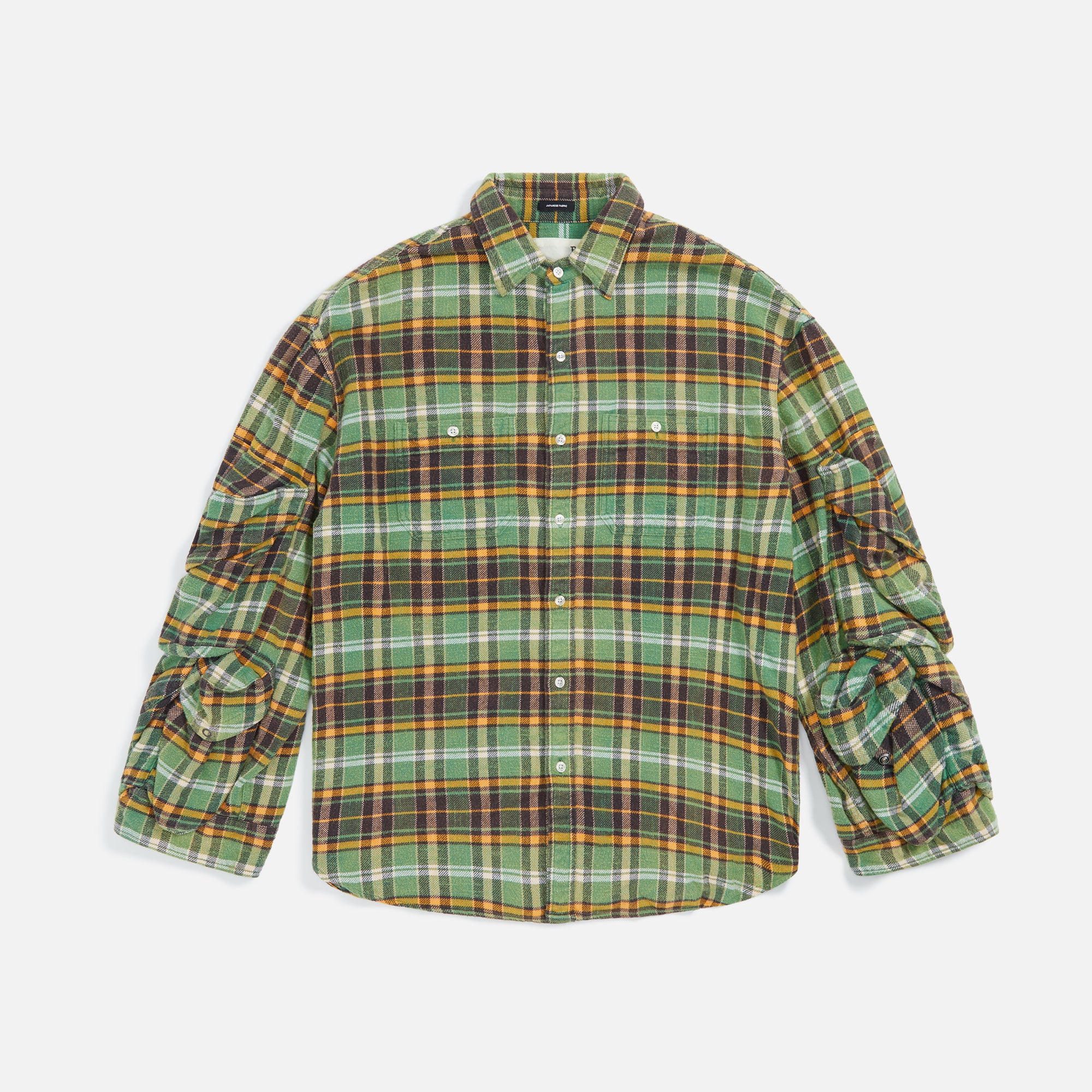 R13 Multi Pocket Workwear Shirt - Green Plaid