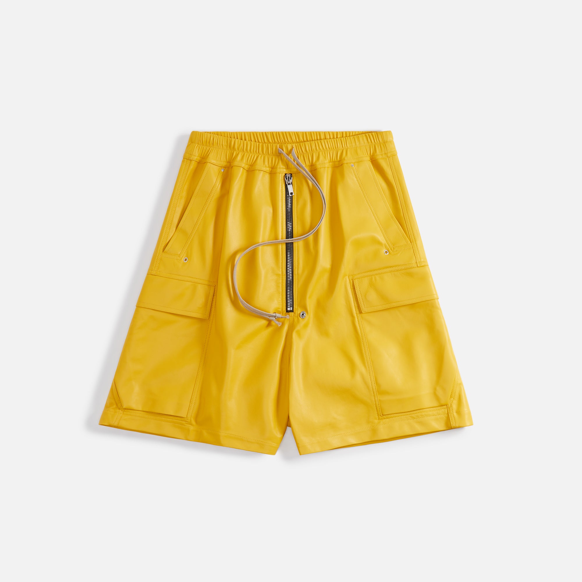 Rick Owens Leather Cargobella Shorts - Lemon – Kith