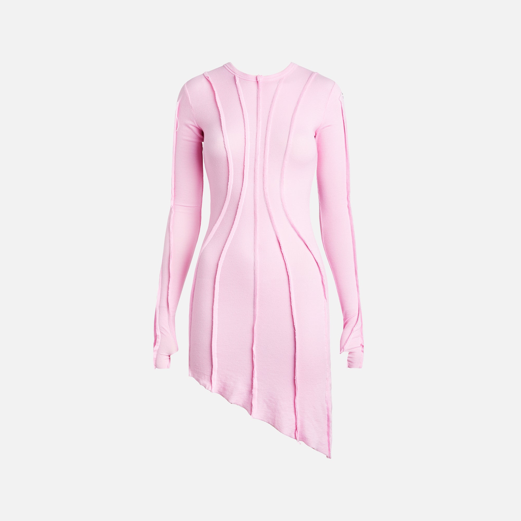 Sami Miro Vintage Asymmetric Long Sleeve Mini Dress - Pink – Kith