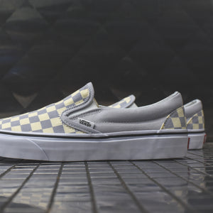 vans slip on grey checkerboard