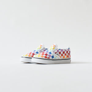 slip on vans checkerboard rainbow