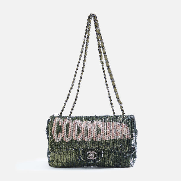 What Goes Around Comes Around Chanel Sequin Coco Cuba Flap Bag - Green –  Kith