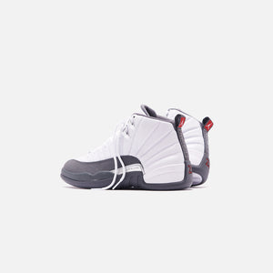 jordan 12 white gym red dark grey