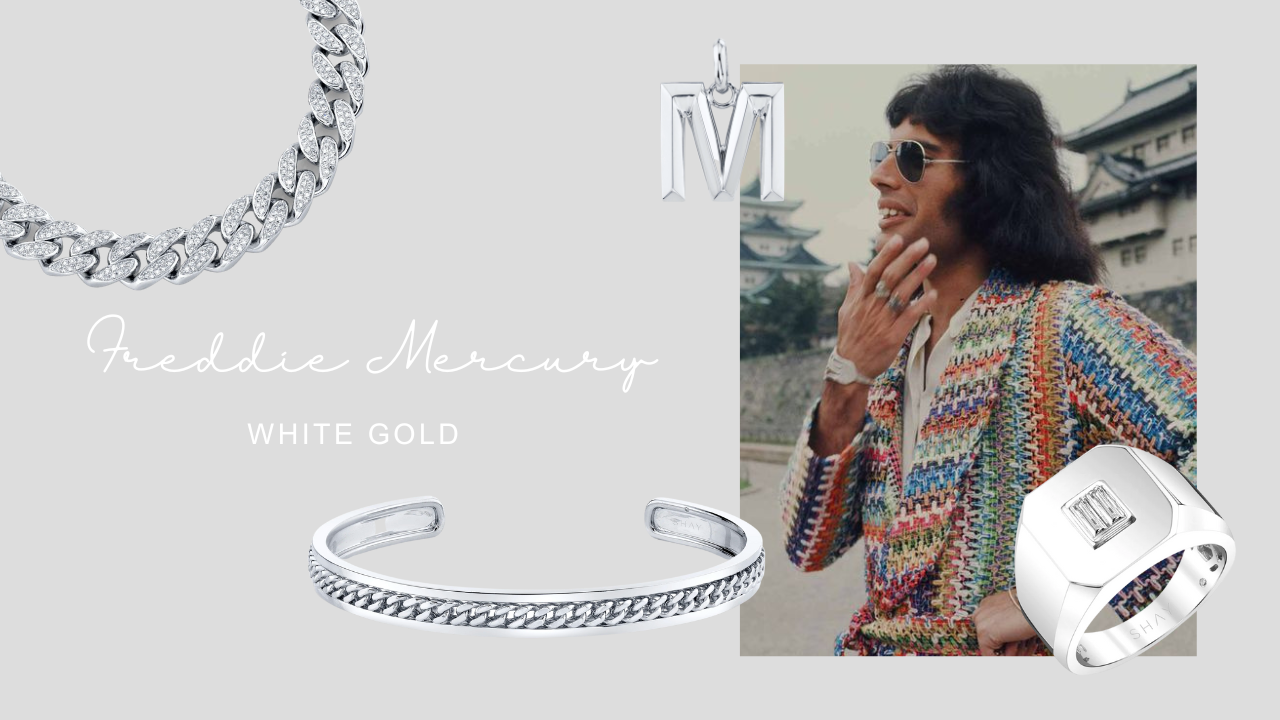 Freddie Mercury & White Gold Jewelry
