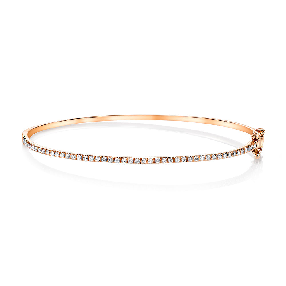 14K Yellow Gold Semi-Bangle Bracelet with Diamond Chain | Perlina Jewelers
