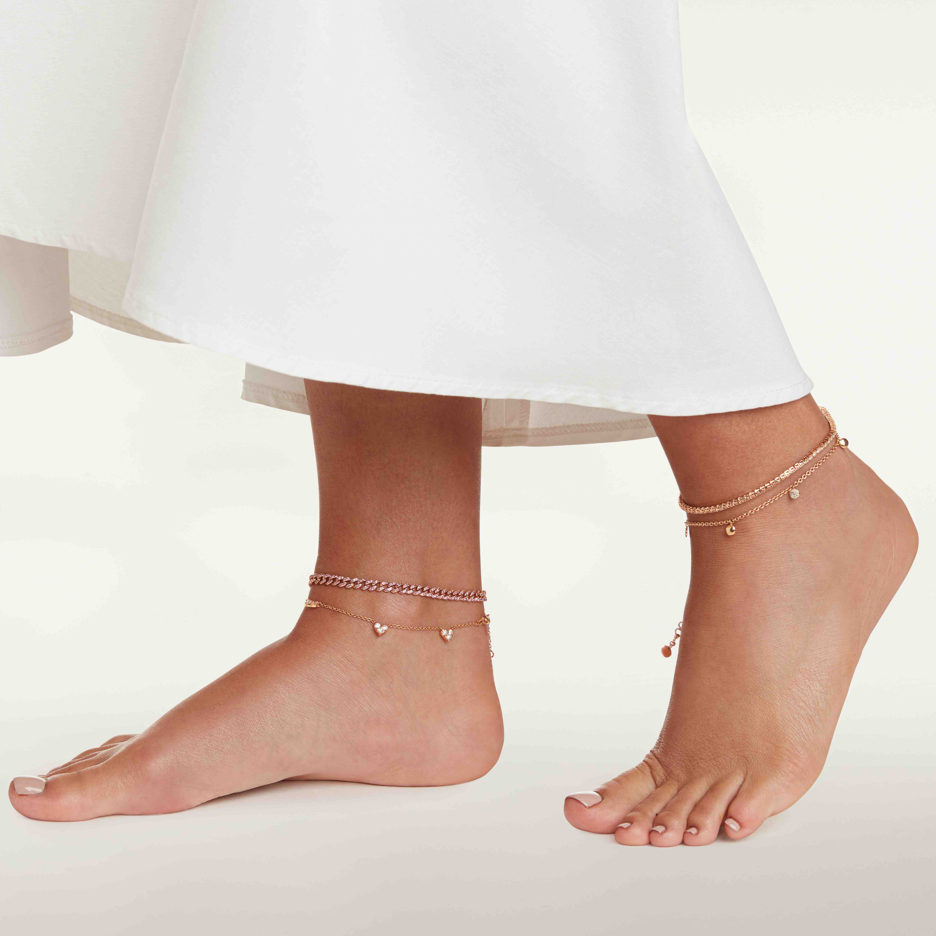 Too cute! Amorium Ro Too cute! Amorium Ro Too cute! Amorium Rose Gold  Plated Sterling Silver CZ Triangle Anklet | Ankle jewelry, Anklets, Ankle  bracelets