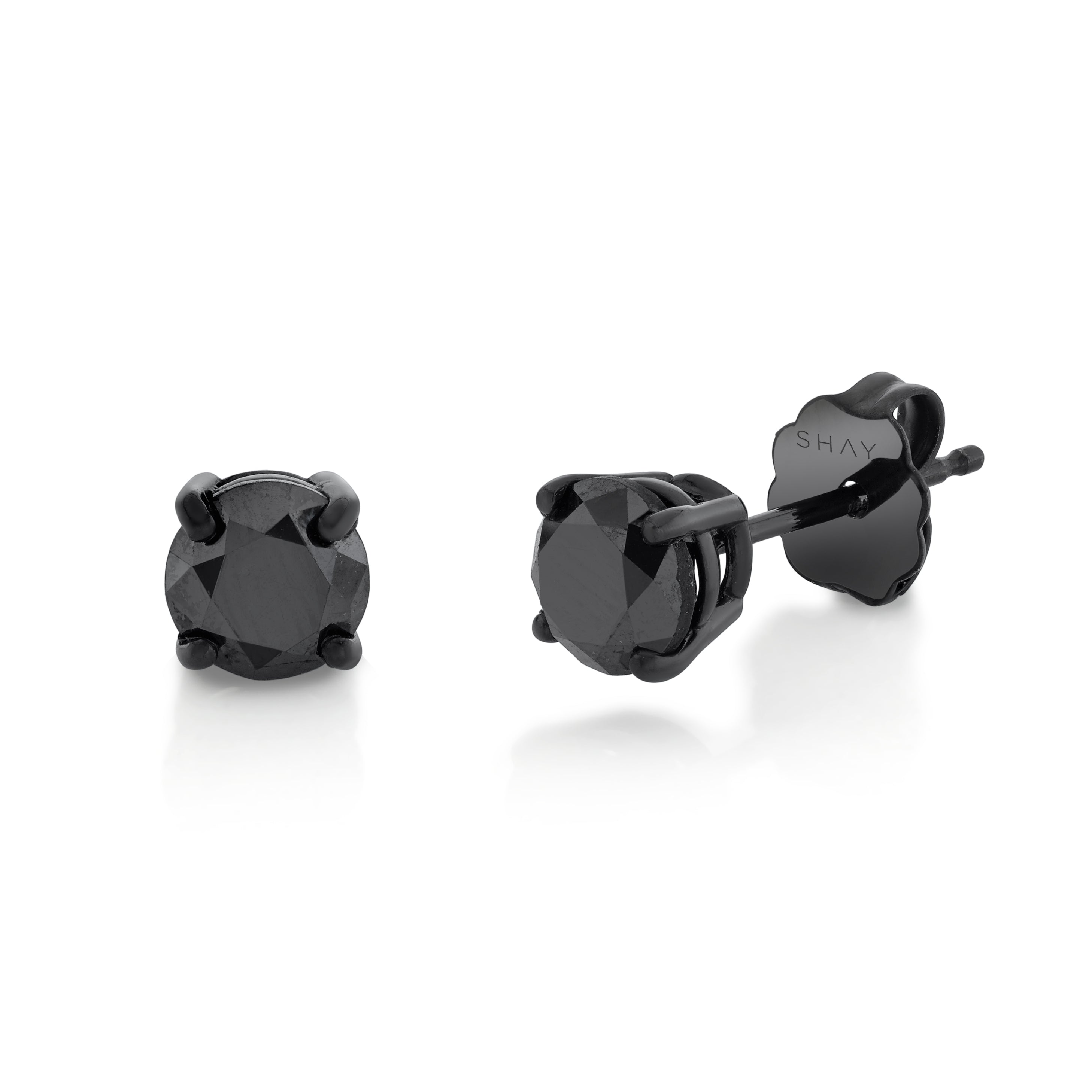 Trendy Fashion Black Round Diamond Studded Design Stainless Steel Stud  Earrings for Men and Boys  Girls1 Piece