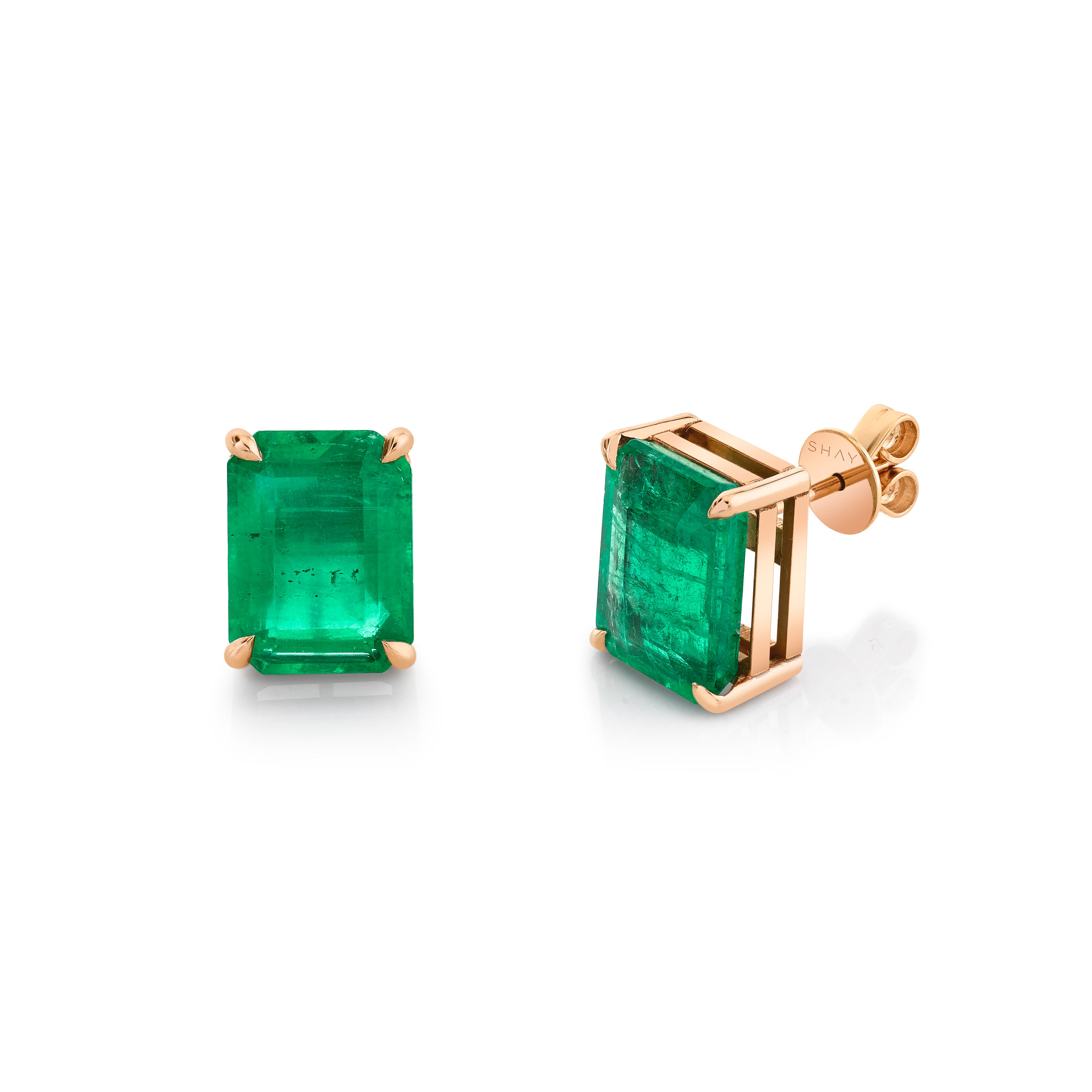 Emerald Cut Solitaire Drop Earrings