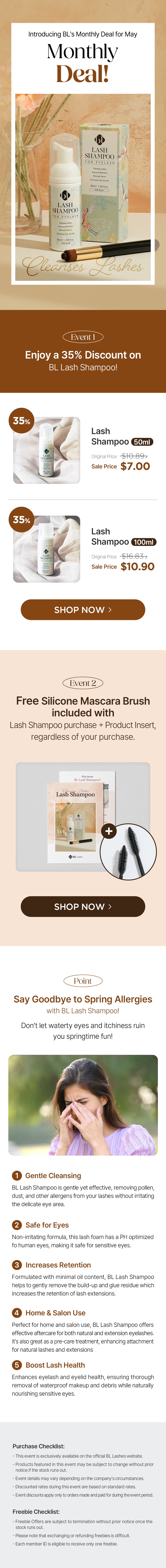 monthly deal on lash shampoo