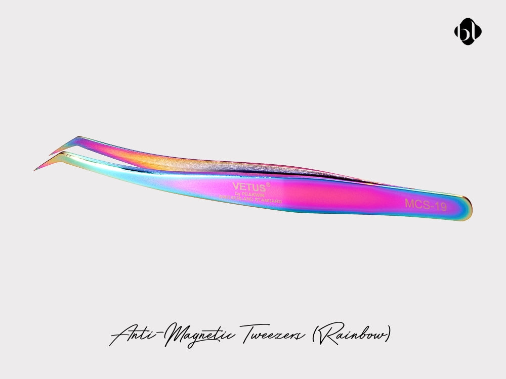 anti magnetic lash tweezer in rainbow color