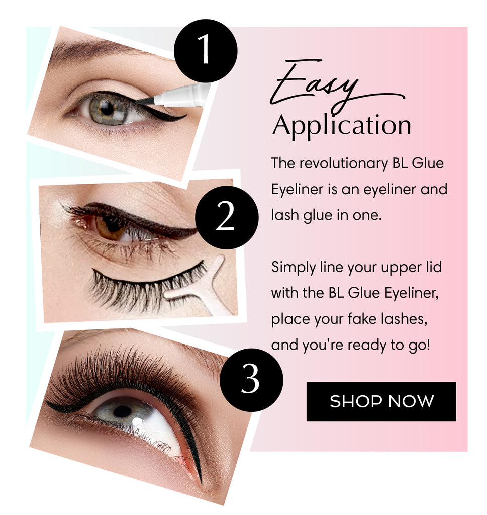 How to apply false lashes using Glue eyeliner adhesive