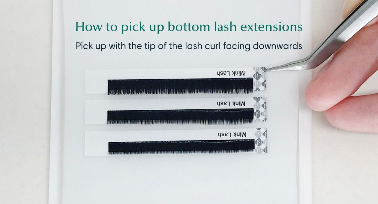 Bottom lash extension supplies - How to pick up lashes 2