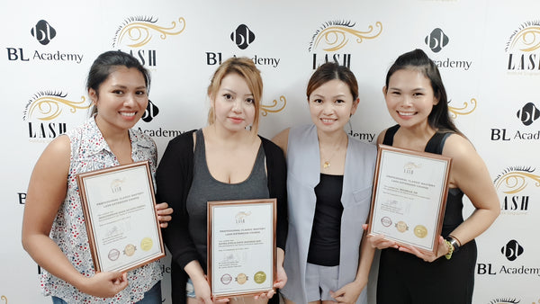 Annie with her graduating students at Lash Institute