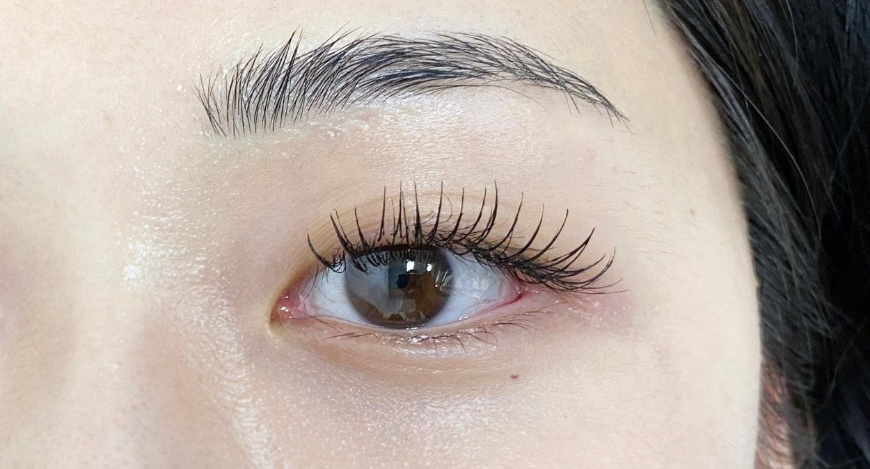 Mascara with lash extensions - after