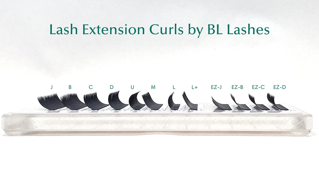 Lash extension curl chart by BL Lashes | eyelash extensions supplies