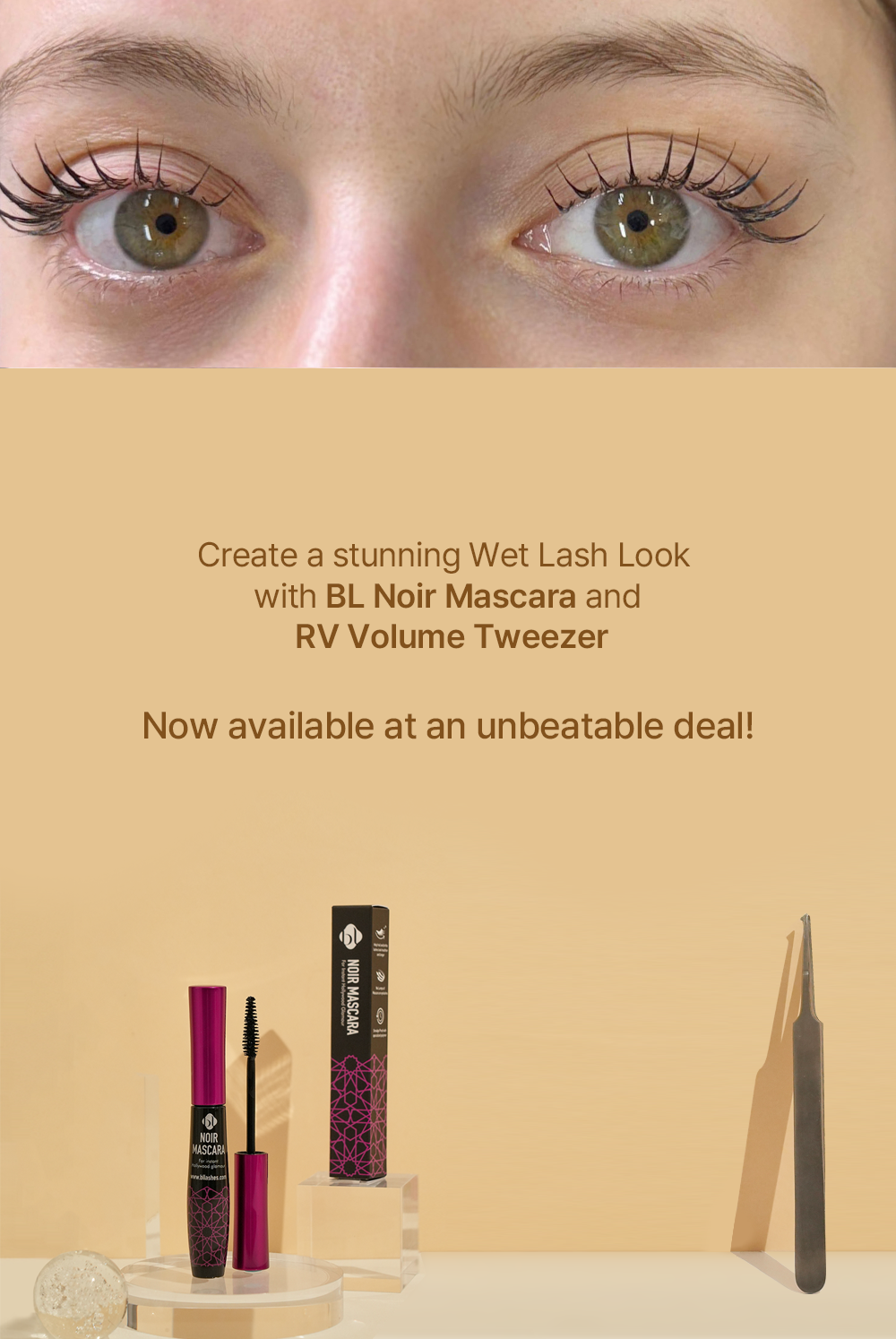 save 45% on lash extension mascara and volume tweezers