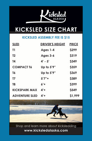 Kicksled Alaska Size Chart