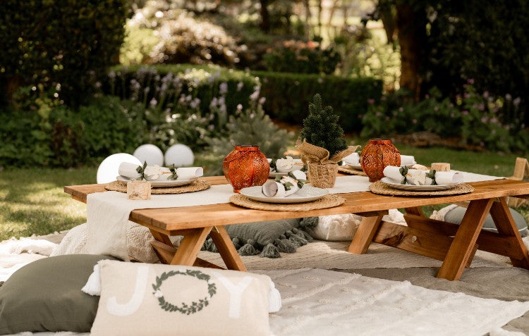 decorated christmas table