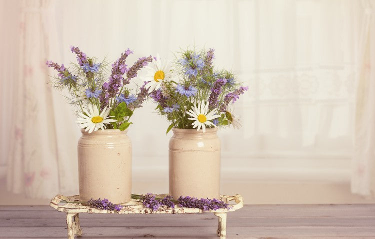 flowers in jars