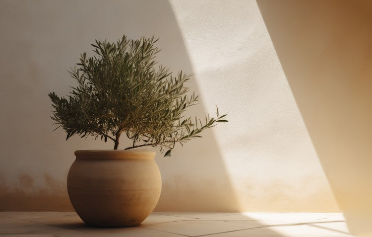 olive tree in terracotta pot