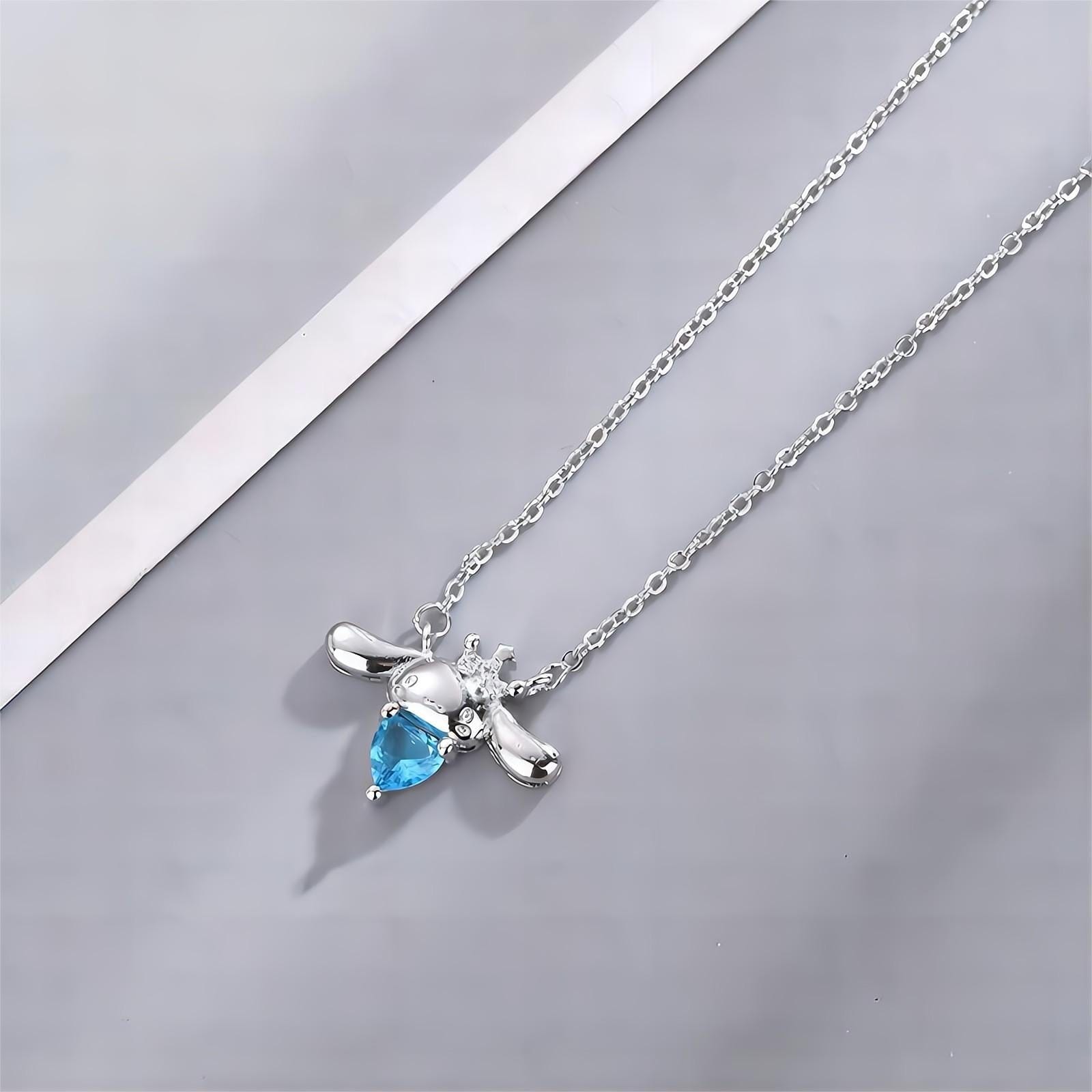 Kawaii Sanrio Cinnamoroll Crown Heart Necklace | ArtGalleryZen