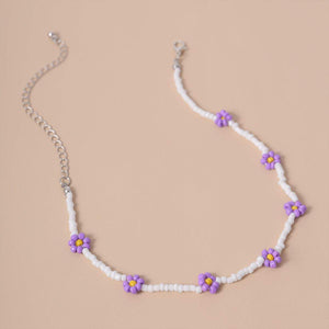 Minimalist Colorful Floral Daisy Seed Beaded Choker Necklace ...