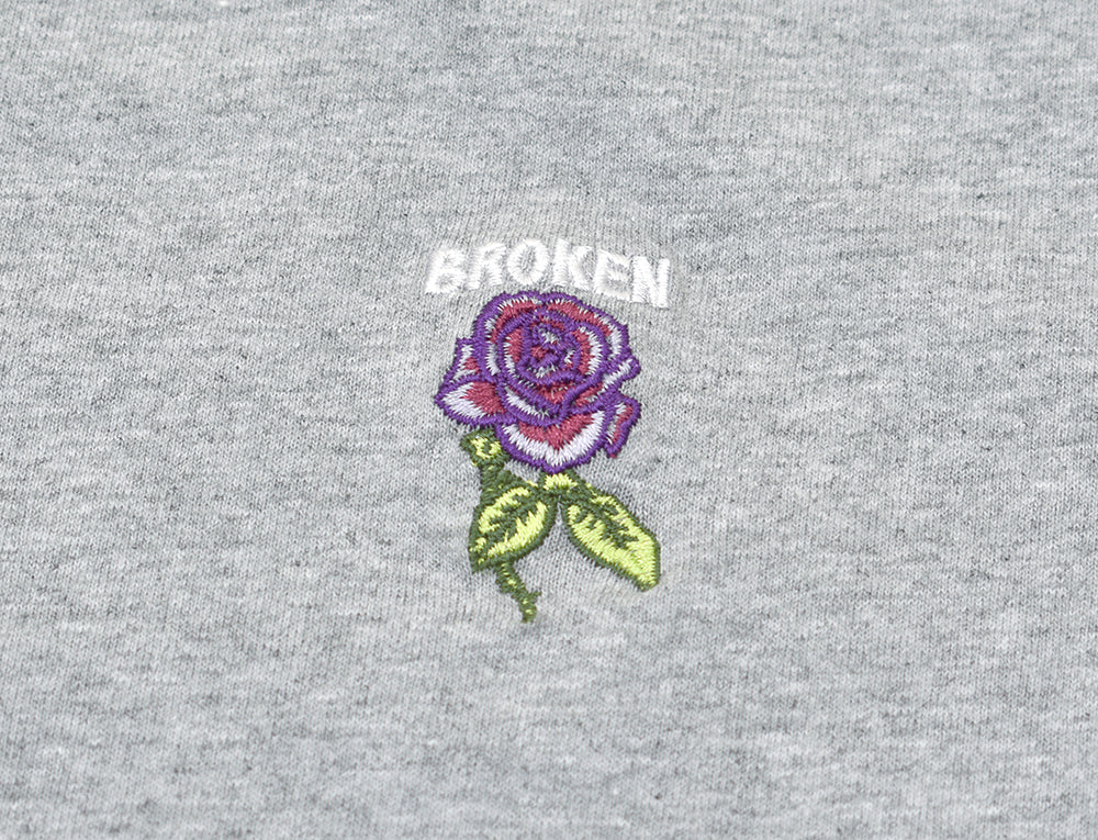 broken t shirt with purple rose