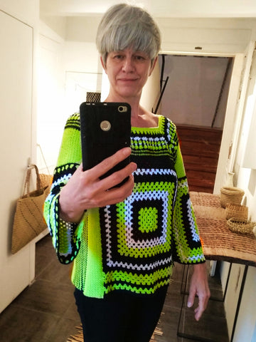 beverly smart hand crocheted granny sweater