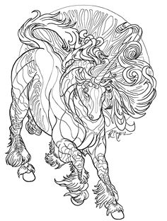 belle licorne mandala a colorier gratuitement