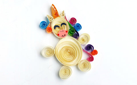 etape 8 finition de la licorne quilling