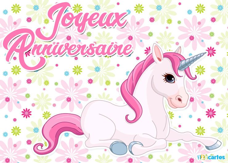 image licorne pour bon anniversaire