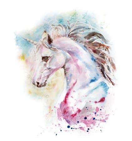 image de licorne fait avec de la peinture