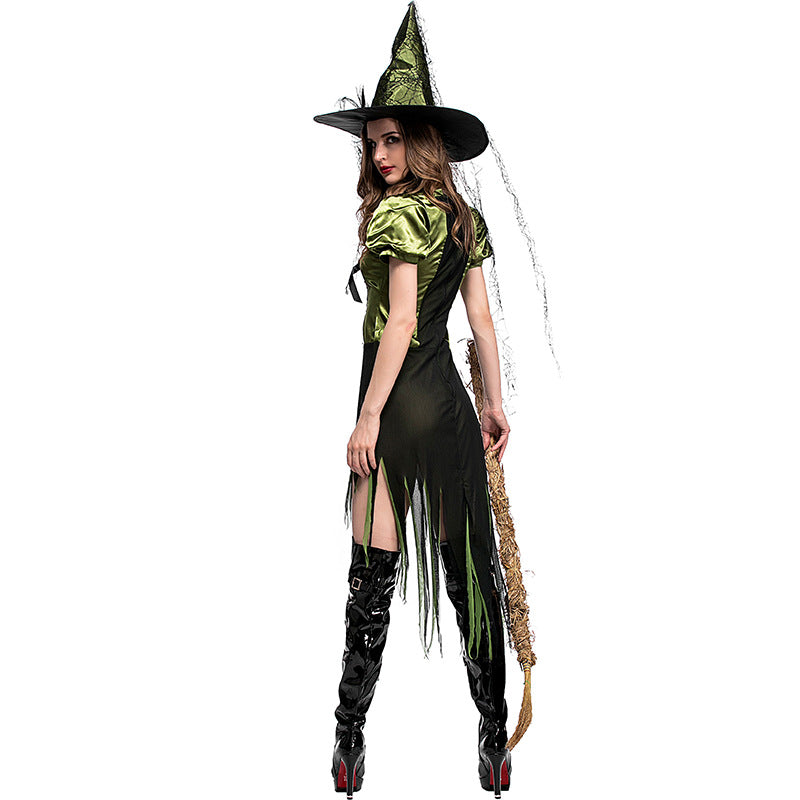 Green Irregular Dress Witch Cosplay Costume Halloween/Stage/Party ...