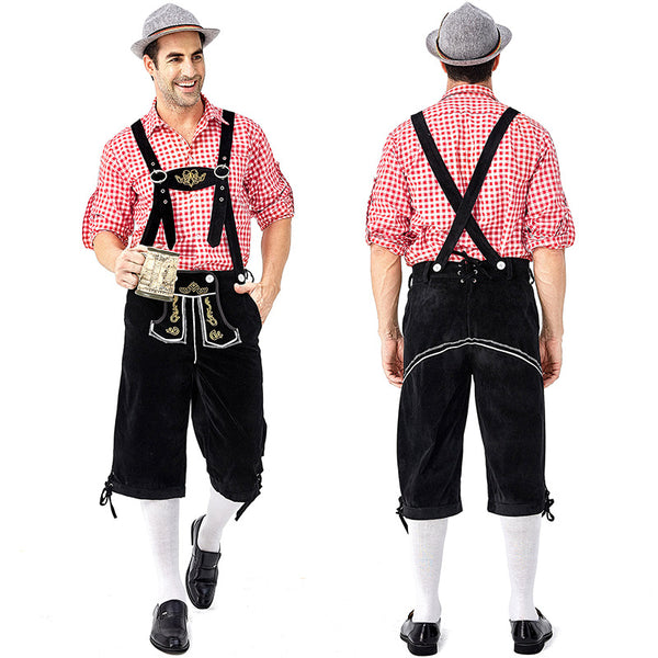 Men's German Traditional Bavarian Oktoberfest Lederhosen Guy Costume F ...