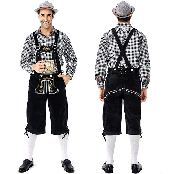 Men's German Traditional Bavarian Oktoberfest Lederhosen Guy Costume F ...