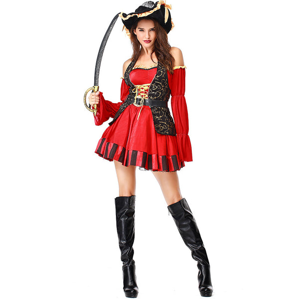 Women Deluxe Sexy Red Tube Pirate Cosplay Costume Halloweenstage Performanceparty Procosplayshop 4614