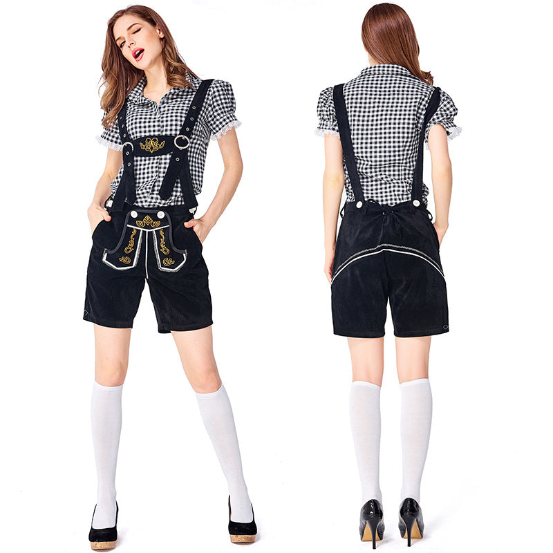 Women German Bavarian Oktoberfest Lederhosen Costume Shorts And Top Procosplayshop 