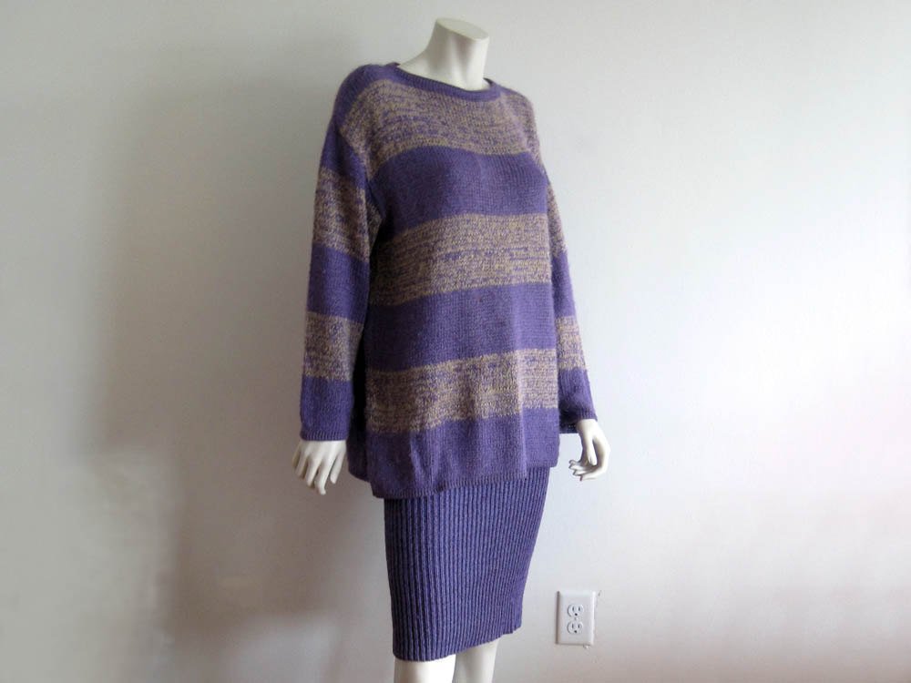 1980s Marimekko Heathered Purple Knit Sweater Suit Marja Suna – Antique  Graces