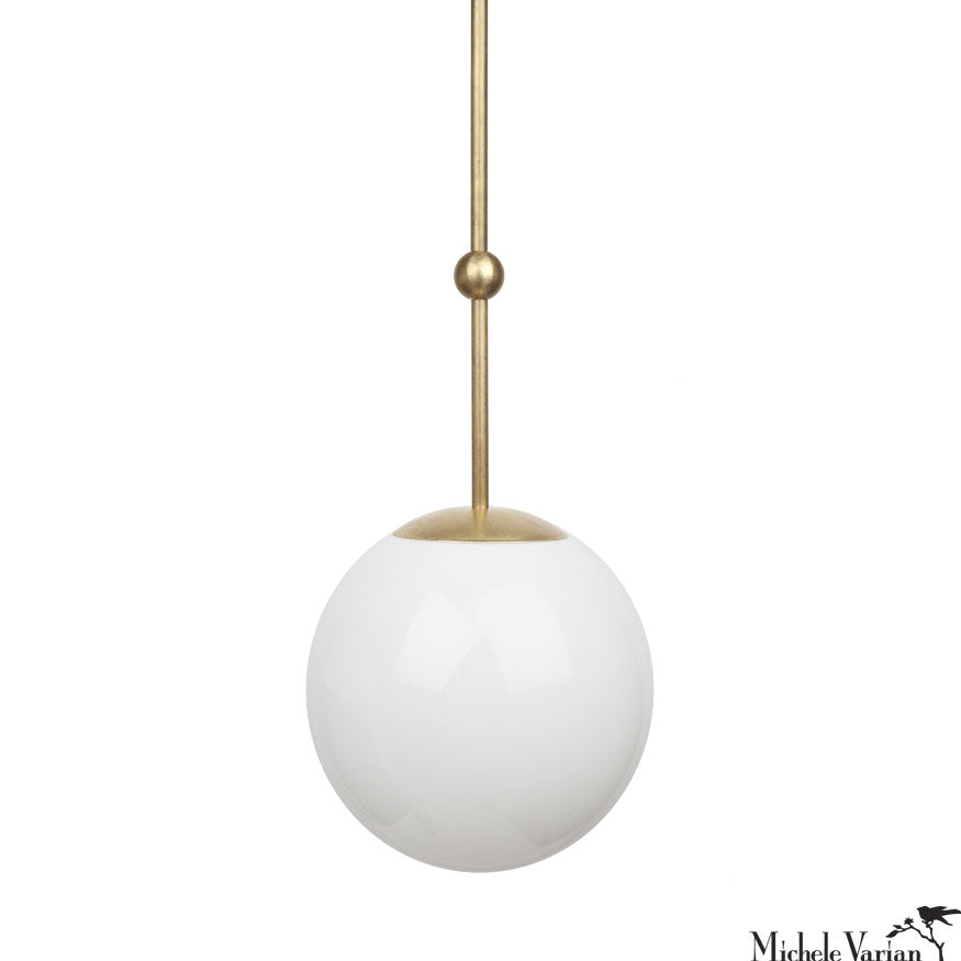 Brass Ball And Glass Globe Pendant Light 10 Inch - Michele Varian Shop