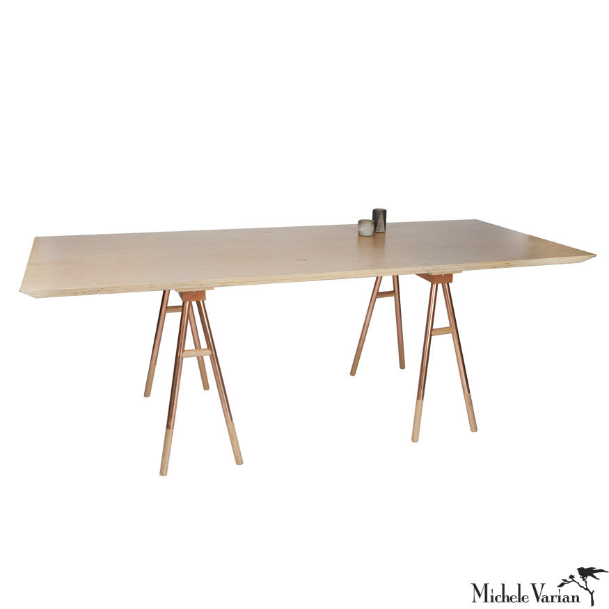 Copper Leg Sawhorse Table Michele Varian Shop